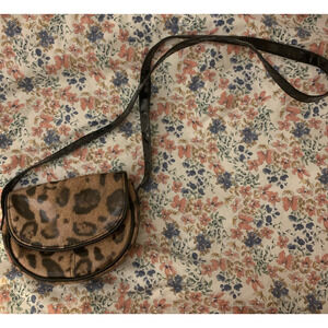 Y2K Small Plastic Leopard Print Purse w/ Pink Interior by 1989 Place